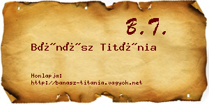 Bánász Titánia névjegykártya